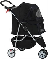 ULN - BestPet Black 3-Wheel Pet Stroller