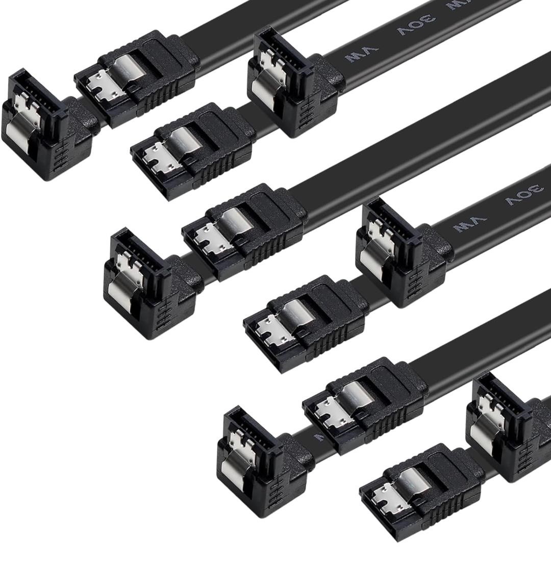 3 PACK SATA CABLE III 6GBPS 90 DEGREE RIGHT ANGLE