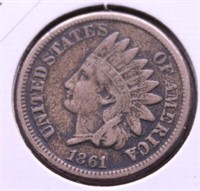 1861 INDIAN HEAD CENT VF