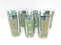 7 CULVER MCM DRINKING GLASSES