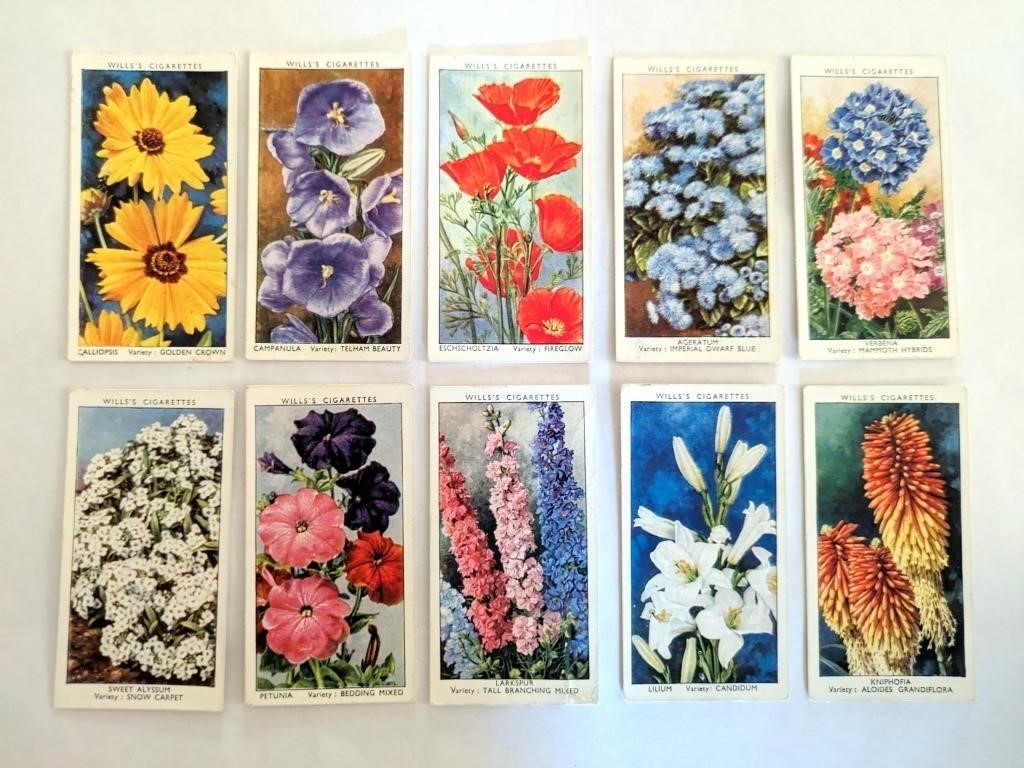 10 Garden Flowers Wills Cigarettes Tobacco Cards