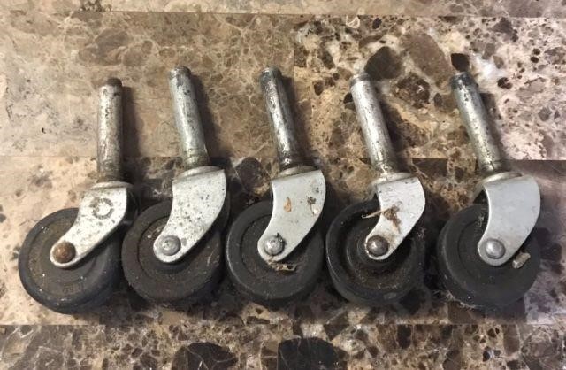 Lot of 5 Metal Castors Wheels