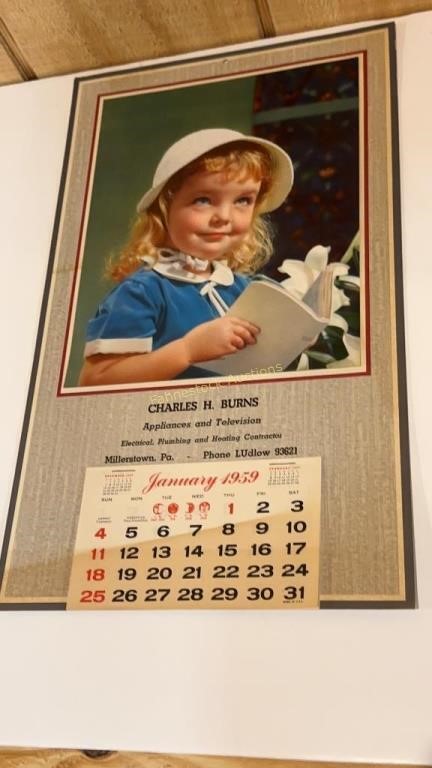 1959 Charles H. Burns calendar, 10 x 17
