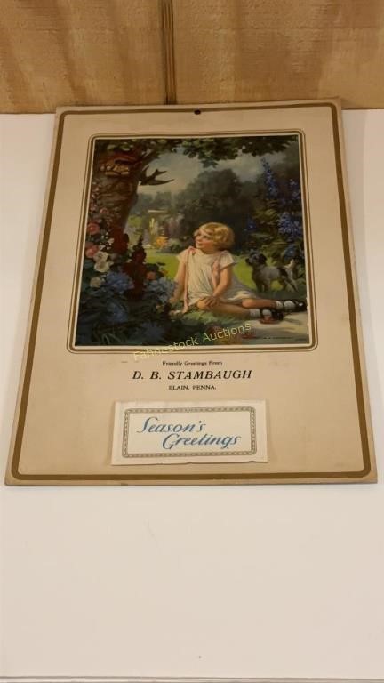 1937 D. B. Stambaugh calendar, Blain, PA, 10 x 15