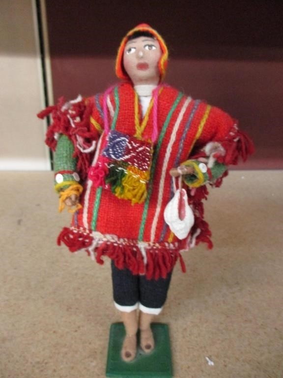 Vintage Peruvian Man Folk Art Doll SouthAmerica