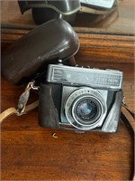 Vintage camera in leather case