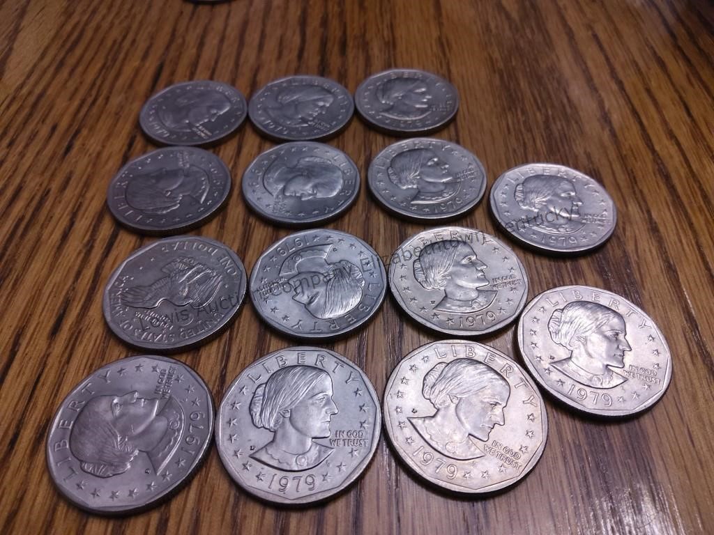 14 Susan B Anthony Dollars for one money