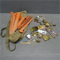 WWII Military Memorabilia & Pins - Tent Stakes