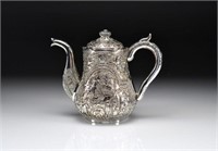 LATE 19th C INDIAN MADRAS SILVER COFFEE POT