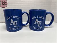 Two Ceramic Air Force Academy Falcon Coffee Cups