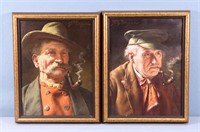 (2) 20th C. German School Portrait Paintings