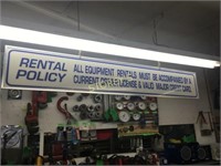 Hanging Rental Policy Sign - 63 x 10