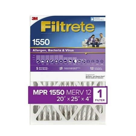 Filtrete 20x25x4 Air Filter, MPR 1550, 2pc