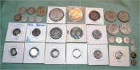 Collection of 32 foreign silver coins