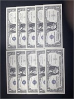 Lot of (10) 1957-B CONSECUTIVE SERIAL #