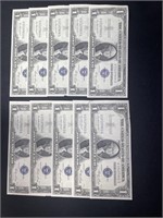 LOT OF (10) 1935-E CONSECUTIVE SERIAL