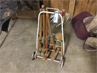 Vintage croquet set with Cart