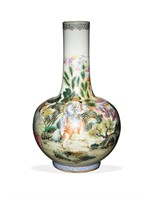 Chinese Famille Rose Tianqiu Vase, Late 19th C#