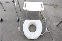 High rise toilet seat, shower seat, walkers
