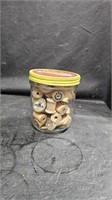 Jar of Wooden Spools