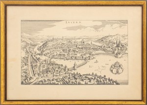 Matthaus Merian City of Lucerne Engraving