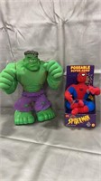 Poseable Spider-Man and Hokie-Pokie Hulk