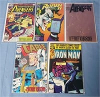 5 Comics Robin, Avengers,Iron Man etal