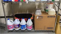 Shelf lot- variety of cleaning products & kitchen