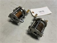 2 VINTAGE PFLUEGER 1963 BAIT CASTING REELS