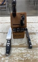 6 Piece Cutco Kitchen Knife Set with Block. Has 2