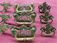 3 Sets of Victorian Brass Hanging Drawer Pulls