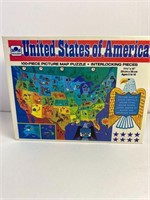 Vintage Golden 100 piece puzzle United States map