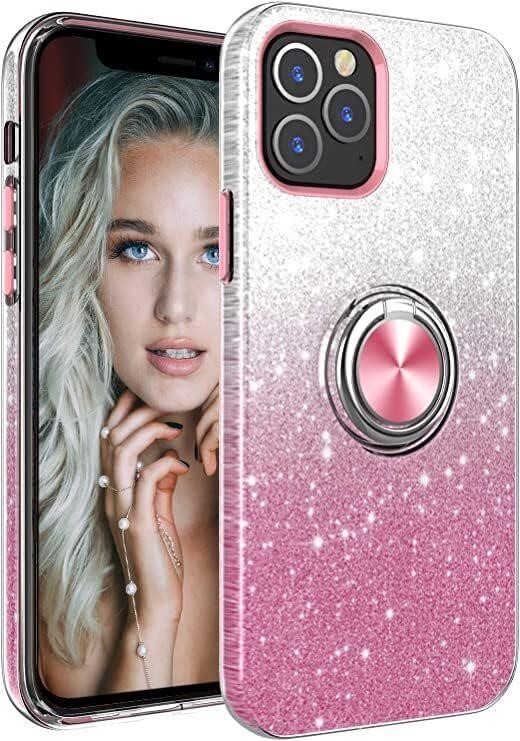 $14  iPhone 11 Case with Kickstand  Glitter (Pink)