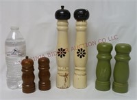 Mid Century Wooden Salt & Pepper Shaker Sets ~ 3