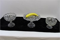 Collection of Vintage Pressed Glass Serve ware