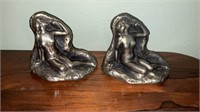 Pair of Deco Nude Bookends Silver