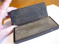 Antique Carborundum Straight Razor Hone with Box