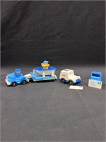 Fisher Price Little People truck and boat, mail