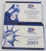2003 US Mint 50 State quarter proof set and 2003