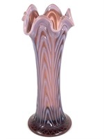 Fenton Amethyst Opalescent Drapery PR Swung Vase