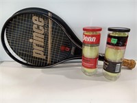 Prince Racquet and Tennis Balls