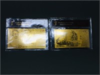 British 20 & 50 pound gold foil notes