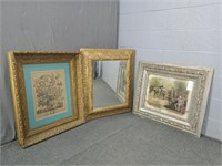 3x The Bid Ornate Framed Art/mirror See Info Sheet