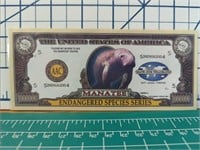 Manatee endangered species series banknote