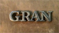 Vintage Ford Gran (no Torino) Car Badge Emblem