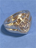 925 Silver Ring with Clear Cut Stone Size 4 1/2