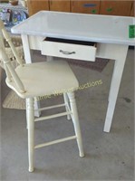 Porcelain Enamel Desk Chair. Items On Top Not