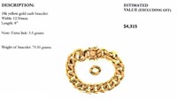 18k yellow gold curb bracelet