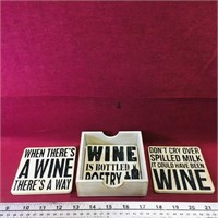 Wine Coasters Set & Holder