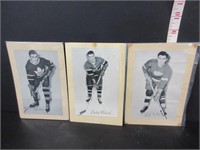 3 VINTAGE BEEHIVE HOCKEY PHOTO CARDS